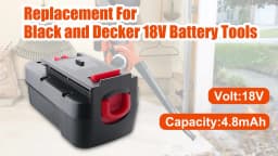 VANON 1/2/4Pack HPB18 18V 4.8ah Lithium-ion Battery Replace for Black and Decker HPB18-OPE FSB18 244760 Tools Battery pin