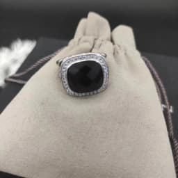 2025 Christmas New DY Jewelry Retro Ring Couple Trendy Fashion Spiral Design Colored Crystal Ring