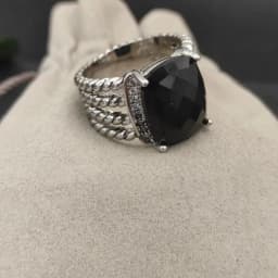 2025 Christmas New DY Jewelry Retro Ring Couple Trendy Fashion Spiral Design Colored Crystal Ring