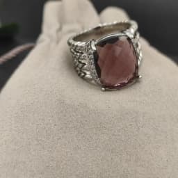 2025 Christmas New DY Jewelry Retro Ring Couple Trendy Fashion Spiral Design Colored Crystal Ring