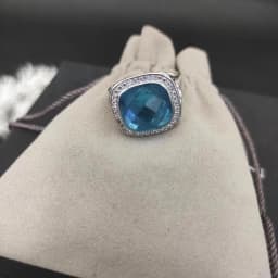 2025 Christmas New DY Jewelry Retro Ring Couple Trendy Fashion Spiral Design Colored Crystal Ring