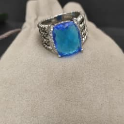 2025 Christmas New DY Jewelry Retro Ring Couple Trendy Fashion Spiral Design Colored Crystal Ring