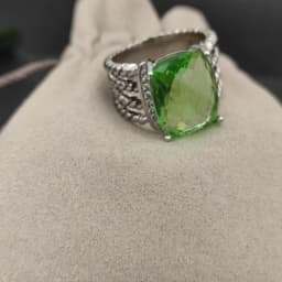 2025 Christmas New DY Jewelry Retro Ring Couple Trendy Fashion Spiral Design Colored Crystal Ring