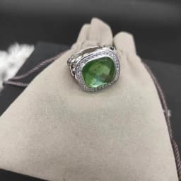 2025 Christmas New DY Jewelry Retro Ring Couple Trendy Fashion Spiral Design Colored Crystal Ring