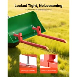 SucceBuy 2000 lbs Clamp on Pallet Forks 43in Total Length Quick Attach Tractor Fork Attachments for Loader Bucket Skid Steer