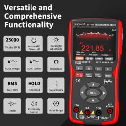 ZOYI 703S 3-in-1 Oscilloscope Multimeter with 3.5 Inch IPS Display,25000 Counts, Dual Channel 50MHZ Bandwidth,280MSa/s High