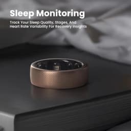 (Size 12)Amazfit Helio Smart Ring Health Tracker Fitness Tracker Ring No Subscription Monitors Sleep Heart Rate and Stress Titanium Allo