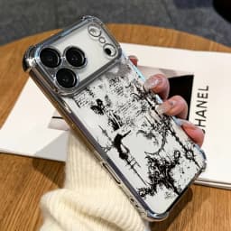Phone Case - Gothic Grunge Art Phone Case, compatible with iPhone 17, 16E, 16, 15, 14, 13, 12, 11. It is a transparent soft back