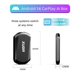 XUDA Android14 Wireless CarPlay/Android Auto 3in1 NEW CarPlay Ai Box 4Cores 4GB RAM+64GB ROM Plug and Play Stable Transmission