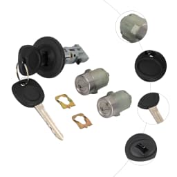 Ignition Key Switch Cylinder & 2 Door Lock Set Switch Cylinder and Door Lock Cylinders for Cadillac/Chevrolet/Pickup Truck