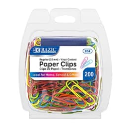 B No. 1 Regular Paper Clips for Stationary and Office Supplies Assorted Colors 33 mm 200 Per Pack
