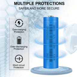 16PCS Button Top 18650 Battery And 2PCS Battery Charger, 2000mAh 3.7V Rechargeable Li-ion Batteries for Flashlight