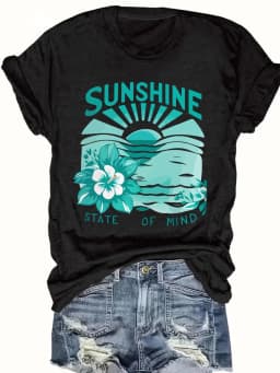 Women's plus size tank top Sunshine State Of Mind Flower Suitable for sports and daily wear womens clothes summer beach vacation