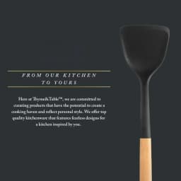 Food-Safe Silicone Turner with Beechwood Handle, Black