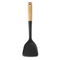 Food-Safe Silicone Turner with Beechwood Handle, Black