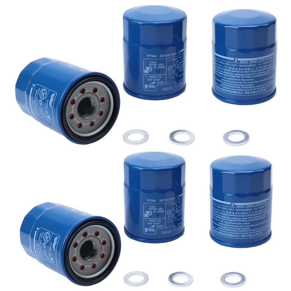 6PCS 15400-PLC-004 Engine Oil Filter With Washers Kit Fit for Honda Acura-Accord CR-V Civic HR-V Pilot Fit CR-Z