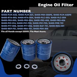 6PCS 15400-PLC-004 Engine Oil Filter With Washers Kit Fit for Honda Acura-Accord CR-V Civic HR-V Pilot Fit CR-Z