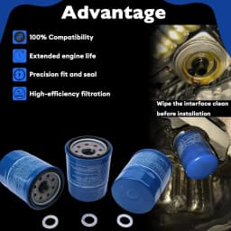 6PCS 15400-PLC-004 Engine Oil Filter With Washers Kit Fit for Honda Acura-Accord CR-V Civic HR-V Pilot Fit CR-Z