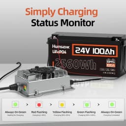 Humsienk 12V 20A 60A/ 24V 15A/ 48V 15A LiFePO4 Battery Charger Multiple Protection Functions For Golf Cart Boat RV Off-Grid