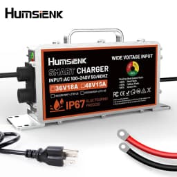 Humsienk 12V 20A 60A/ 24V 15A/ 48V 15A LiFePO4 Battery Charger Multiple Protection Functions For Golf Cart Boat RV Off-Grid