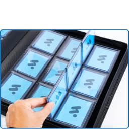 Toploader Binder, Holds 288 Toploader, 9-Pocket PU Cover Top Loader Binder for 3' X 4' Rigid Toploaders, Ringless Double-Sided