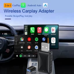 2026 New 2-in-1 Wireless CarPlay & Android Auto Adapter, Wired to Wireless, Plug & Play, Car Smart Dongle, Fit 98% Cars, Bluetooth 5.4+WiFi6, Low Latency, for iPhone & Android