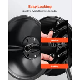 SucceBuy Pressure Washer Hose Reel 50 ftx3/8 in Steel Bracket-Mounted 4000PSI Max Manual Power Hand Crank for Car/Floor Washing