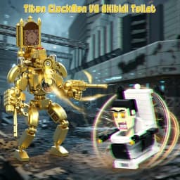 Skibidi Toilet Clearance Sale! Fast Shipping & Quick Delivery! Titan Clockman Building Blocks Set, 395Pcs Gold Titan Clockman Action Figure Model, Skibidi Toilet Series Collectible Construction Toy, DIY Assemble Bricks Gift for Kids Boys 8+
