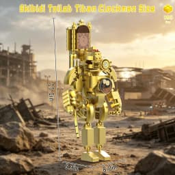 Skibidi Toilet Clearance Sale! Fast Shipping & Quick Delivery! Titan Clockman Building Blocks Set, 395Pcs Gold Titan Clockman Action Figure Model, Skibidi Toilet Series Collectible Construction Toy, DIY Assemble Bricks Gift for Kids Boys 8+