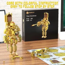 Skibidi Toilet Clearance Sale! Fast Shipping & Quick Delivery! Titan Clockman Building Blocks Set, 395Pcs Gold Titan Clockman Action Figure Model, Skibidi Toilet Series Collectible Construction Toy, DIY Assemble Bricks Gift for Kids Boys 8+