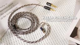 KBEAR P34 HiFi Earphone Upgrade Cable 5N OFC Silver-plated Headphone Cable With Interchangeable Plug Design For Wired Headset