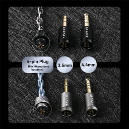KBEAR P34 HiFi Earphone Upgrade Cable 5N OFC Silver-plated Headphone Cable With Interchangeable Plug Design For Wired Headset