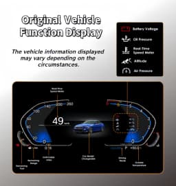 12.3''Speedometer LCD Dashboard Panel For BMW X5 X6 E70 E71 Digital Instrument Cluster Virtual Cockpit HUD Tachometer Odometer