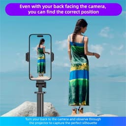 Wireless Selfie Stick Tripod Stand with Remote and Small Screen Casting Selfie Monitor for Smartphone Selfie Live Streaming