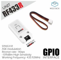 M5Stack RF433R Wireless Radio Receiver 433.92MHz for IoT RF Remote Control Application