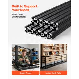 SucceBuy 2020/3030/4040/4080 Aluminum Extrusion Profile T Slot European Standard Anodized Linear Rail, High-Strength Extruded Aluminum Rail for 3D Printer Parts and CNC DIY Workbench