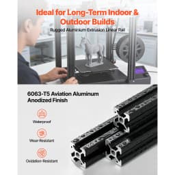 SucceBuy 2020/3030/4040/4080 Aluminum Extrusion Profile T Slot European Standard Anodized Linear Rail, High-Strength Extruded Aluminum Rail for 3D Printer Parts and CNC DIY Workbench