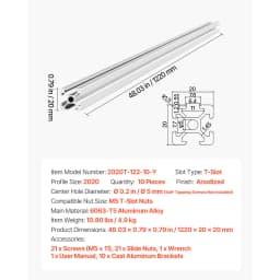 SucceBuy 2020/3030/4040/4080 Aluminum Extrusion Profile T Slot European Standard Anodized Linear Rail, High-Strength Extruded Aluminum Rail for 3D Printer Parts and CNC DIY Workbench