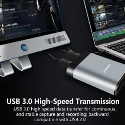 UNISHEEN 4K30 Video Capture Card Box Grabber Dongle Adapter USB Portable 60FPS SDI HDMI for Win11 Linux Mac with Free Driver