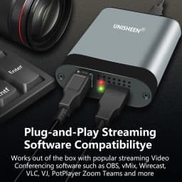 UNISHEEN 4K30 Video Capture Card Box Grabber Dongle Adapter USB Portable 60FPS SDI HDMI for Win11 Linux Mac with Free Driver