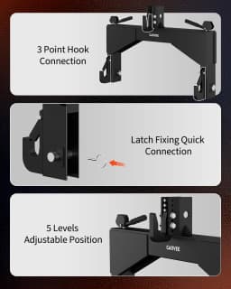 Heavy Duty For Category 2 Quick Hitch 4000lbs Capacity 3 Point Tractor Hitch Adapter With 2in Receiver & Bushings Farm Implements