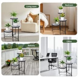 3 Tier Mosaic Plant Stand Foldable Corner Shelf for Indoor Outdoor Tall Plant Holder Display Rack for Patio Balcony Living Room