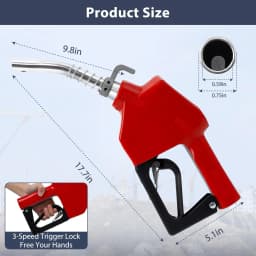Auto Shut Off Fuel Transfer Nozzle, 3/4' NPT Inlet, 13/16' Spout, 16 GPM Aluminum Pump Handle With Swivel Diesel