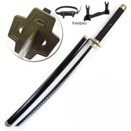40in Anime One Piece Zoro Katana Wood Sword Luffy schwert Real Size Japanese Samurai Sabre Original Blade Cosplay Prop Toy Gift