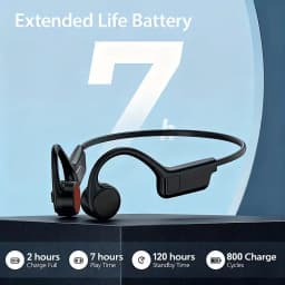 Open-ear Bone Conduction Headphones, Wireless Ear-hook Sports Headset with Microphone, 16 Hours Playback, BT 5.3 Stable Connection, HiFi Stereo, Hands-free Calling for Running & Cycling