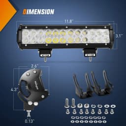 Nilight Led Light Bar 12 Inch 72W Spot Flood Combo Off Road Fog Lights Driving LED Pods with Off Road 16AWG Wiring Harness Kit - 1 Lead for Truck ATV UTV SUV Boat