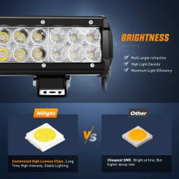 Nilight Led Light Bar 12 Inch 72W Spot Flood Combo Off Road Fog Lights Driving LED Pods with Off Road 16AWG Wiring Harness Kit - 1 Lead for Truck ATV UTV SUV Boat