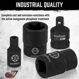 13-Piece E-Torx Socket Set With Storage Rail And Impact Adapters E4-E20