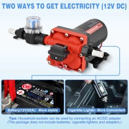 Nilight RV Water Pump 12V Camper Water Pump 5.5 GPM 70 PSI with Pressure Switch & Strainer Heavy Duty Diaphragm Pump Self-Priming Low Noise for RV Camper Marine Yacht Caravan Trailer, Fresh Water Transfer Pump for Motorhome Boat Caravan Outdoor System