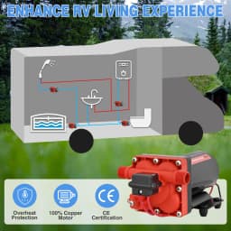 Nilight RV Water Pump 12V Camper Water Pump 5.5 GPM 70 PSI with Pressure Switch & Strainer Heavy Duty Diaphragm Pump Self-Priming Low Noise for RV Camper Marine Yacht Caravan Trailer, Fresh Water Transfer Pump for Motorhome Boat Caravan Outdoor System